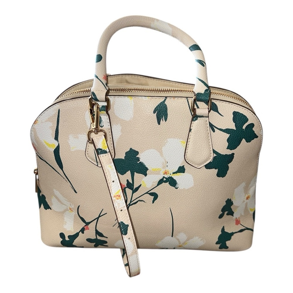 A New Day Floral Satchel Cream Handbag